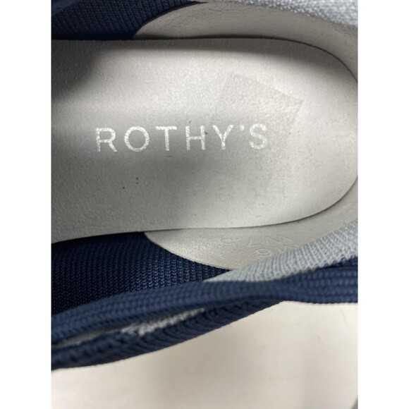 Rothy's Shoes Mens Size 6 Womens 7.5 Blue Lace Up Knit Low Top Casual Sneakers - Picture 11 of 12